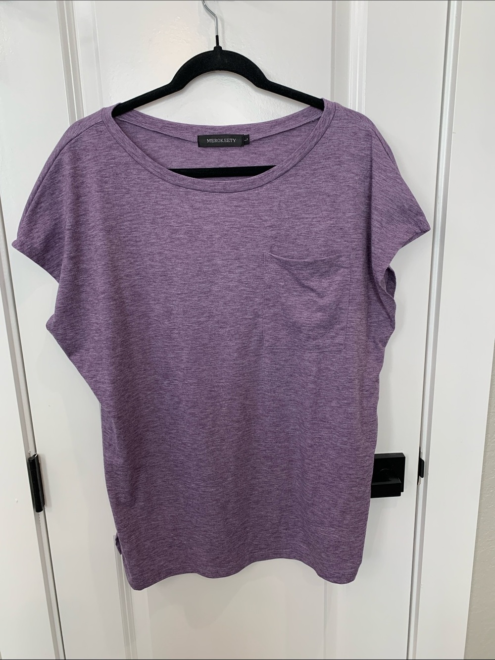 Merokeety Relaxed Short-Sleeve Crewneck Tee - Purple